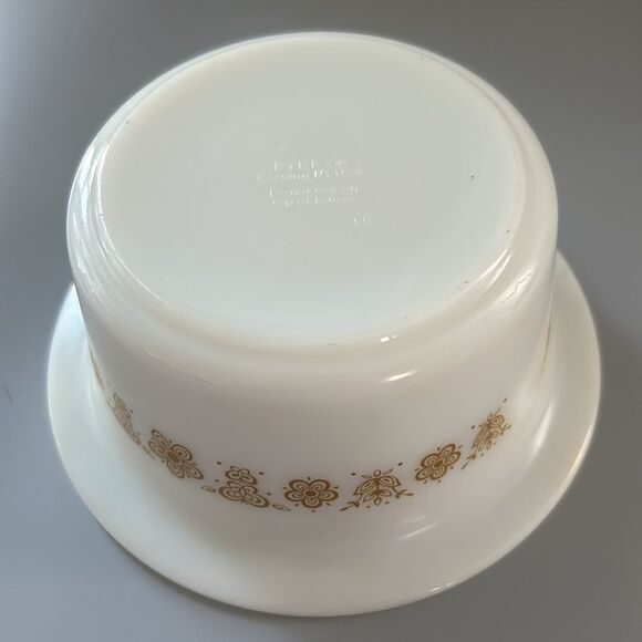 Vintage Pyrex #75 Butter Bowl Butterfly Gold Tub Dish No Lid Corning NY USA - Picture 3 of 8